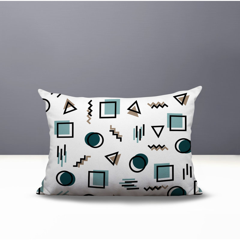 Coussin lombaire réversible intérieur / extérieur Prisma Abstract, Rectangle H 14 po x l 20 po, Émeraude