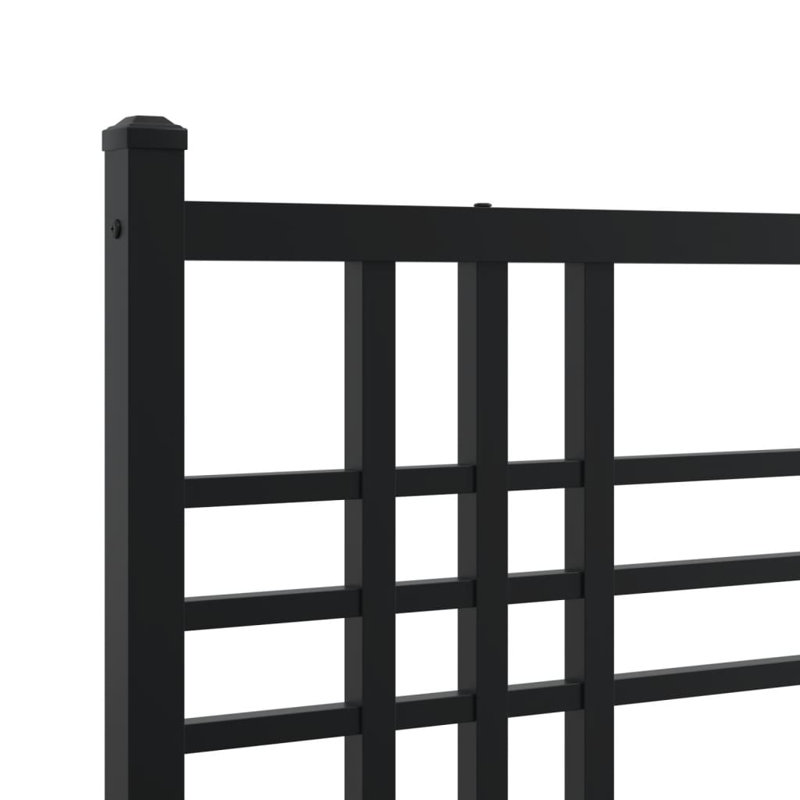 Klemme Metal Open-Frame Bed, Black, Queen