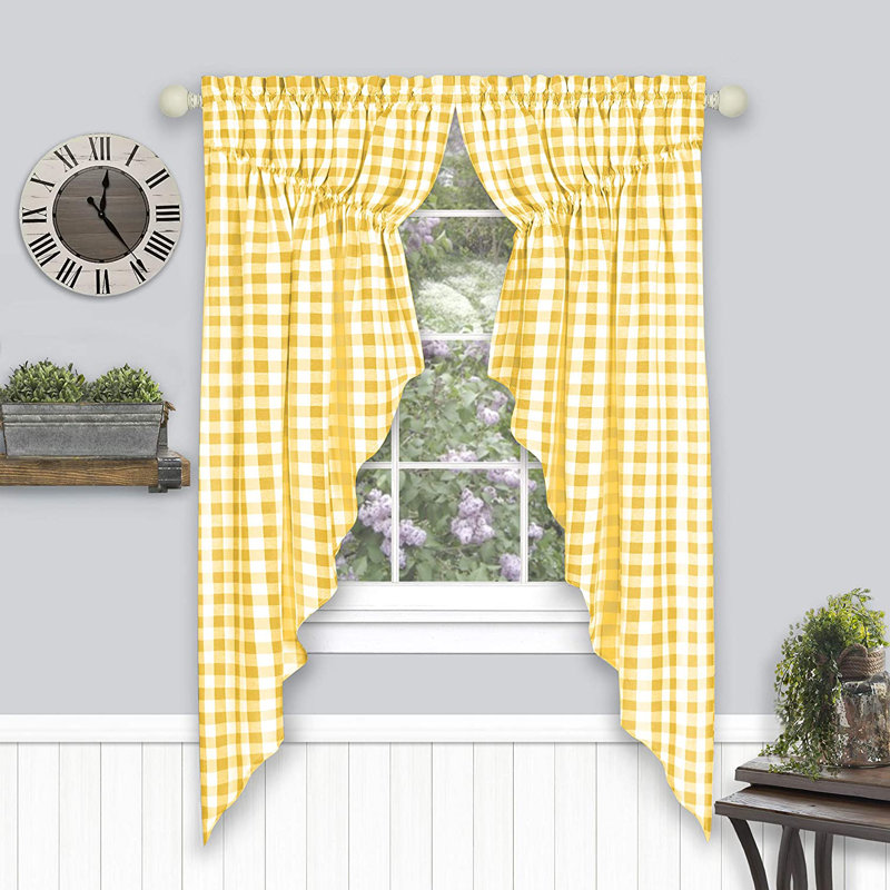 Ensemble de 2 rideaux drapés Anderson, Jaune