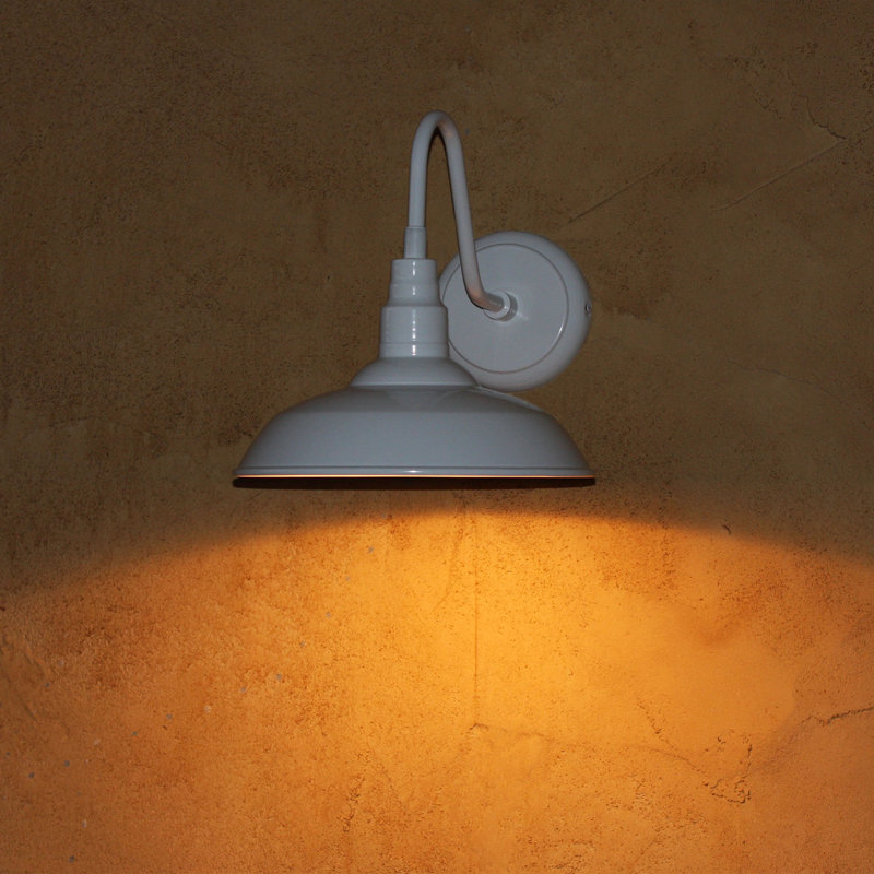 Luminaire de grange d'extérieur 15 po Ellesef, Blanc