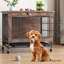 Cage pour chien avec cage pour chien en bois robuste pour petits / moyens chiens