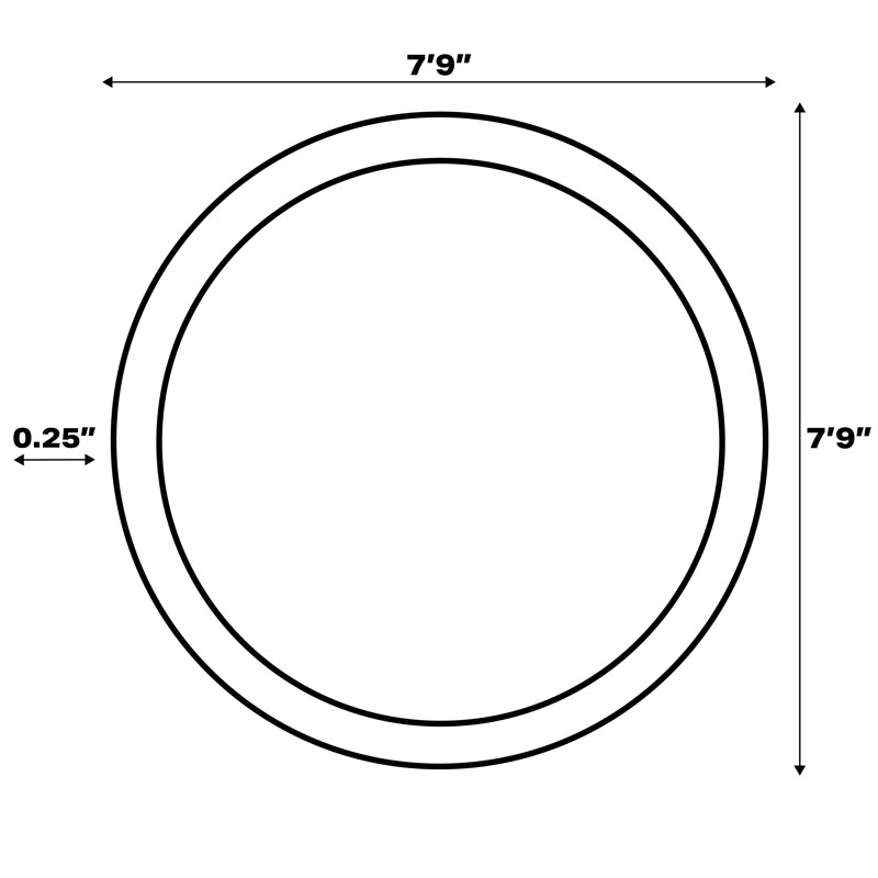 Hallie High-Low Minimalist Curve Geometric Gray/Ivory Indoor/Outdoor Rug, Round 7'9"