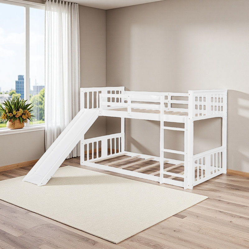 Twin Over Twin Bunk Bed, White