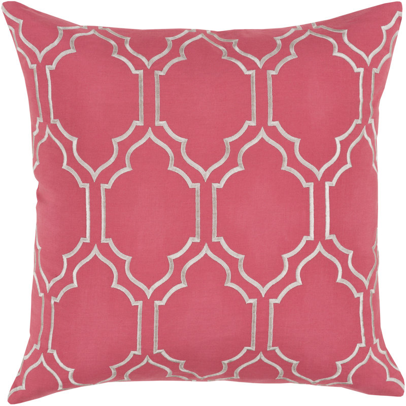 Skyline Geometric Throw Pillow, 18" H x 18" W x 4" D, Light Beige / Medium Gray