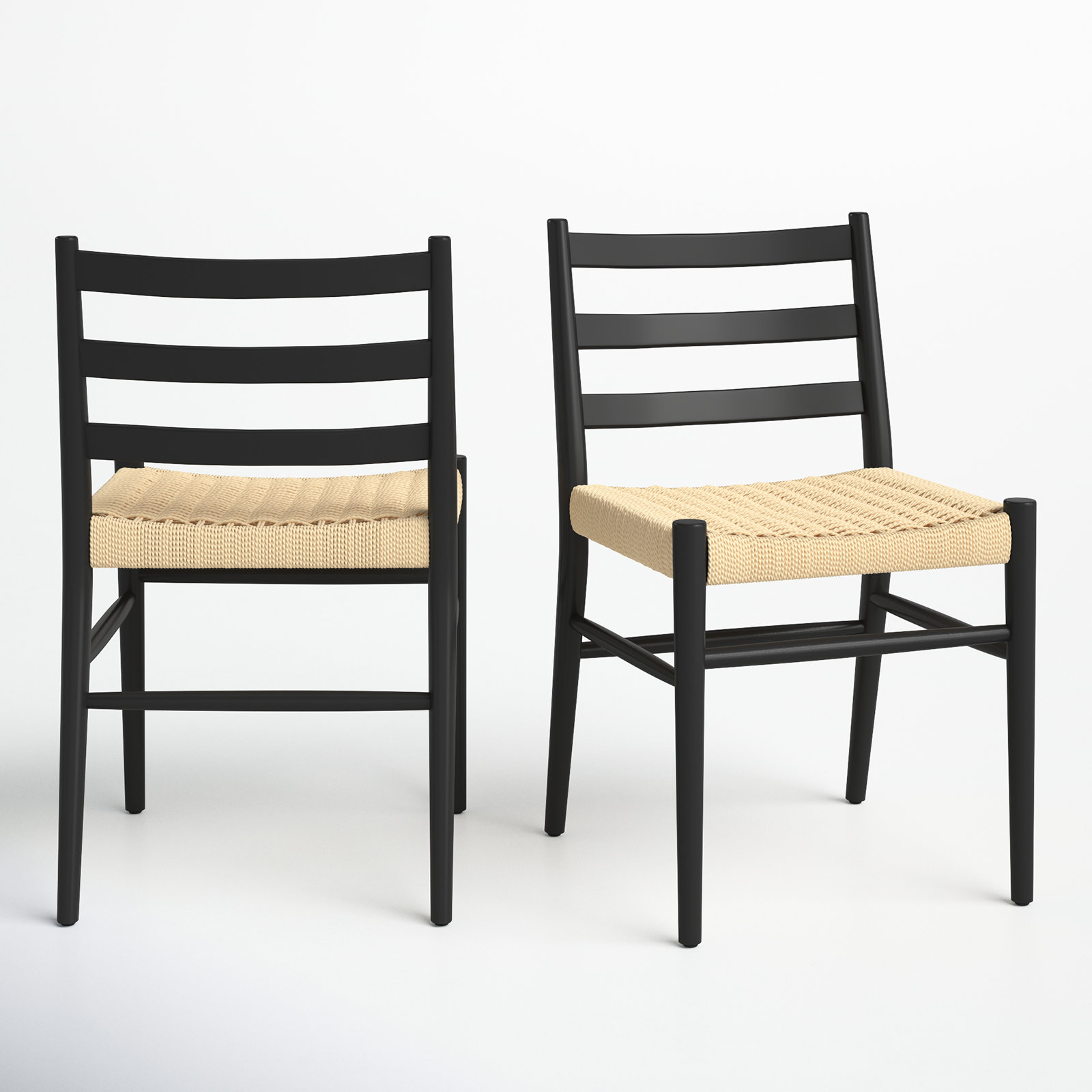 Raver Ladder Back Side Chair, Black