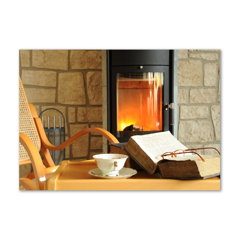 Fireplace - Wrapped Canvas Print