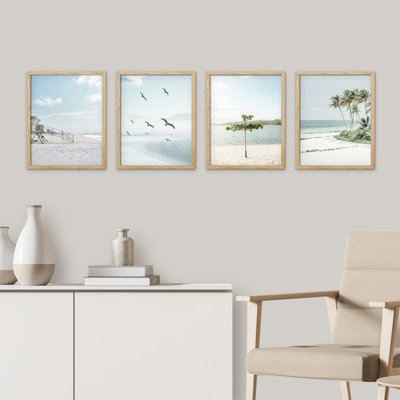 " Palm Tree Landscape " 4 Piece Art Print
