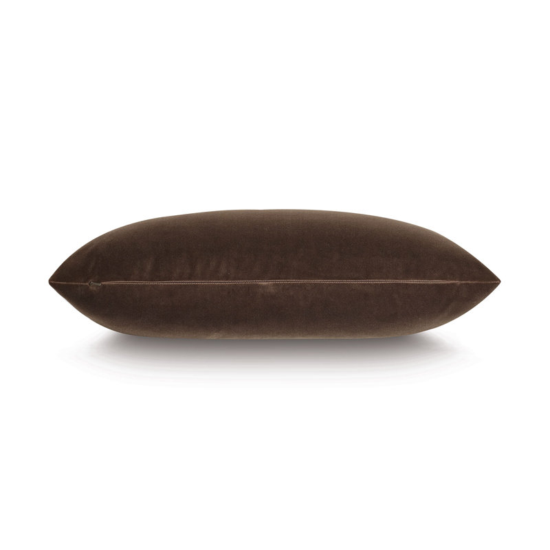 Uma Velvet Lumbar Pillow Cover & Insert, Brown