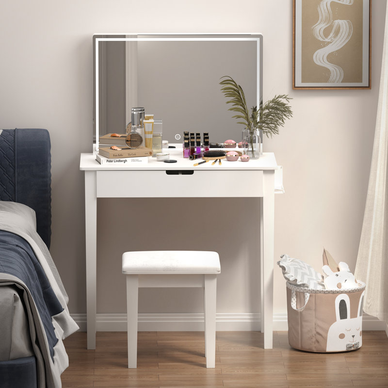 Ensemble de coiffeuse avec miroir pour maquillage