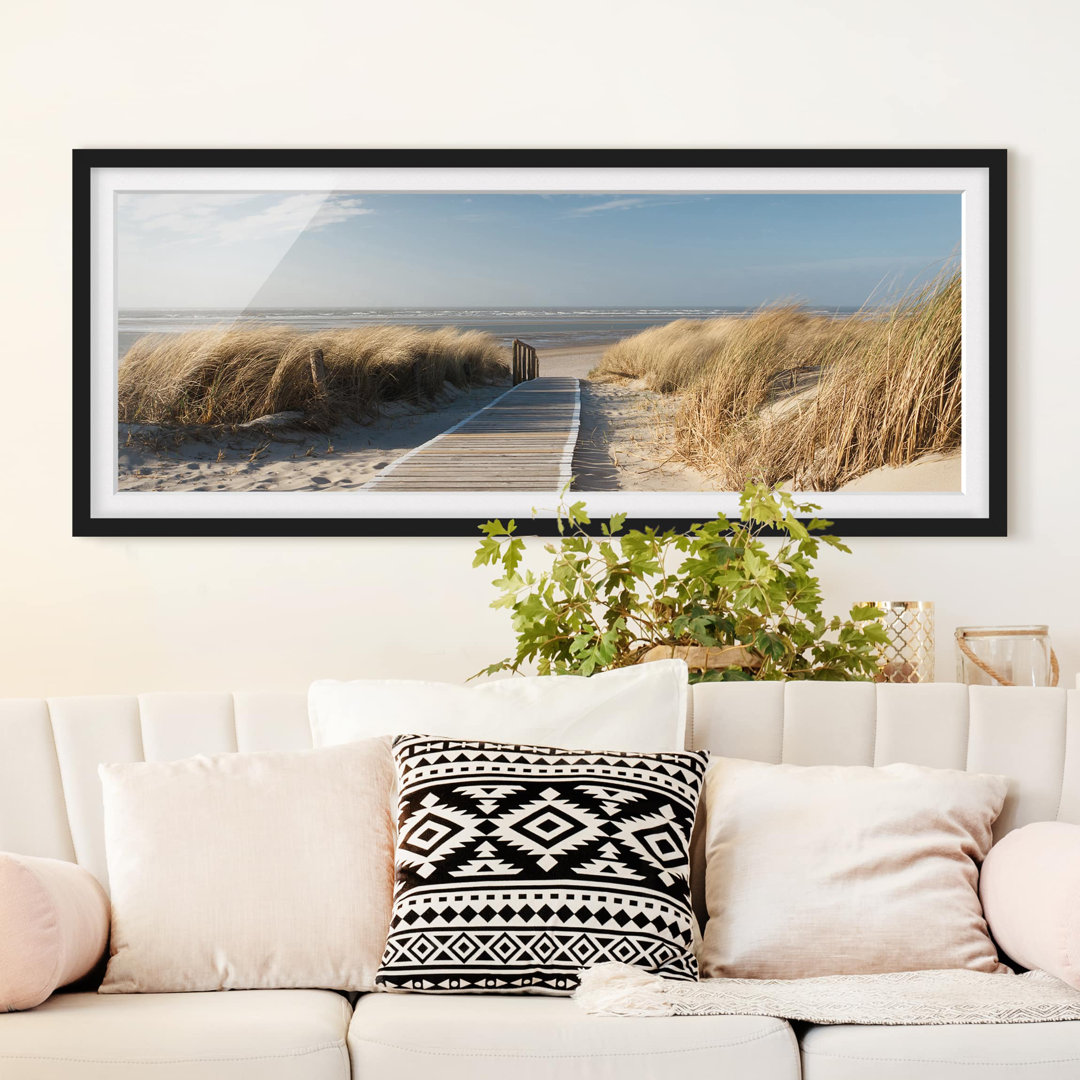 Bild mit Rahmen - Ostseestrand - Panorama-Landschaft - B