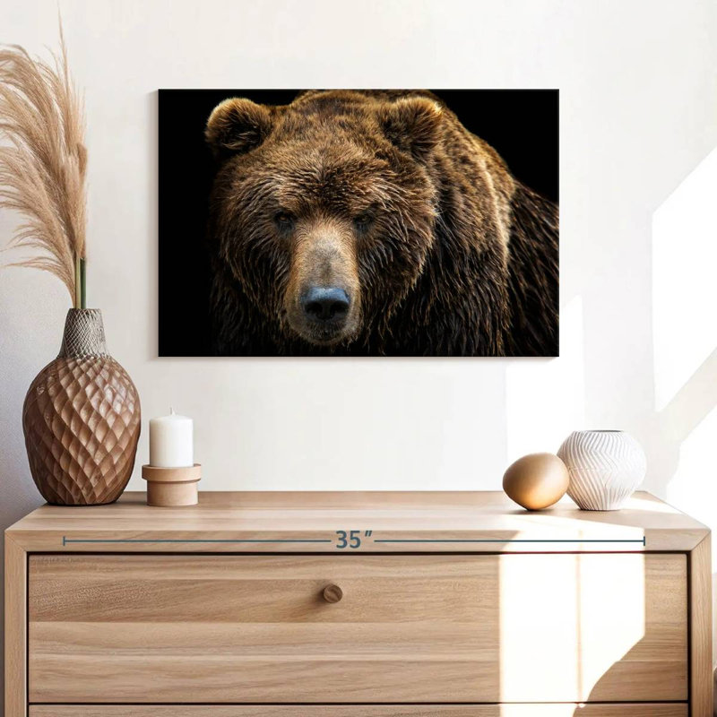 Ours brun extrême-oriental sur toile, H 16 po x l 24 po x P 1,25 po