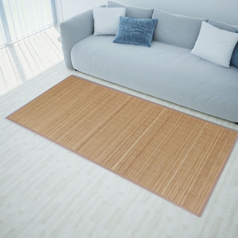 Persimmon Solid Colour Bamboo Slat / Seagrass 150cm X 200cm Area Rug, Rectangle 100 x 160cm
