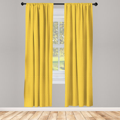 Honeycomb Geometric Semi-Sheer Rod Pocket Curtain Panels