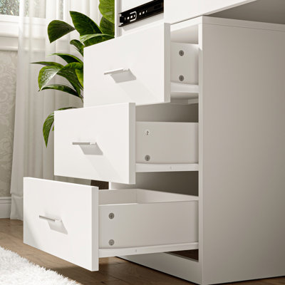 Wakeham 63'' H 3 Drawer Armoire Wardrobe With Adjustable LED Dressing Mirror