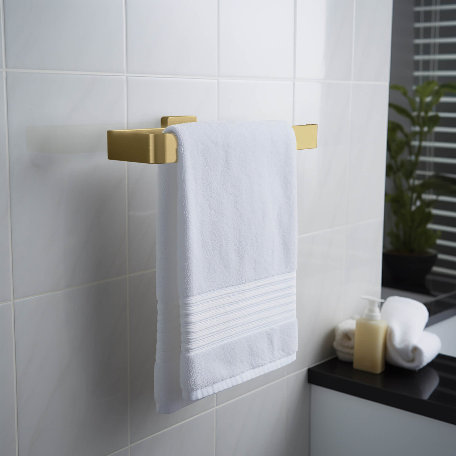 Blaze 10" Towel Bar, Brushed Brass