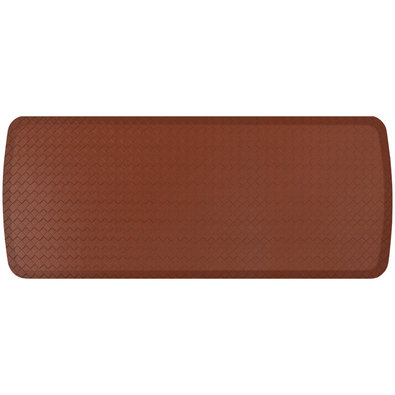 Solid Colour Anti-Fatigue Non-Skid Kitchen Mat, 1'8" x 4', Chestnut