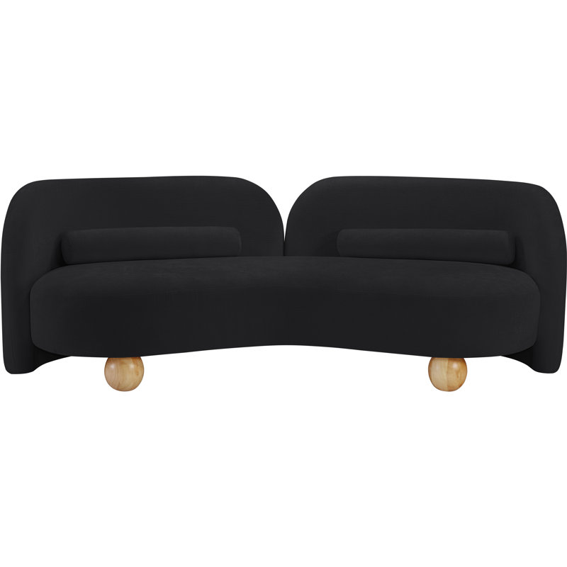 Daphne Upholstered Sofa, Black Velvet, Velvet