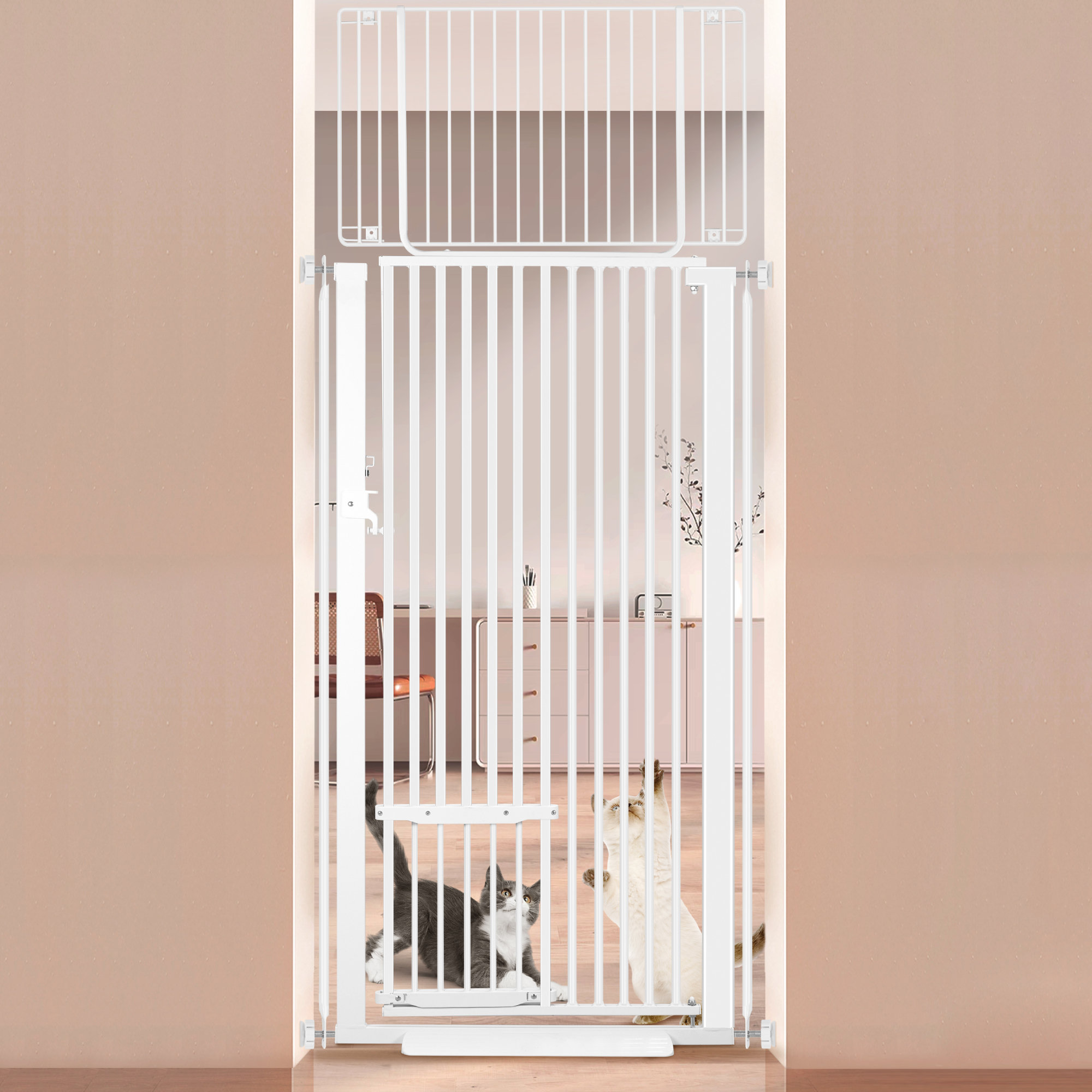 Tucker Murphy Pet™ Gamze Metal Pressure Mounted Pet Gate With Door