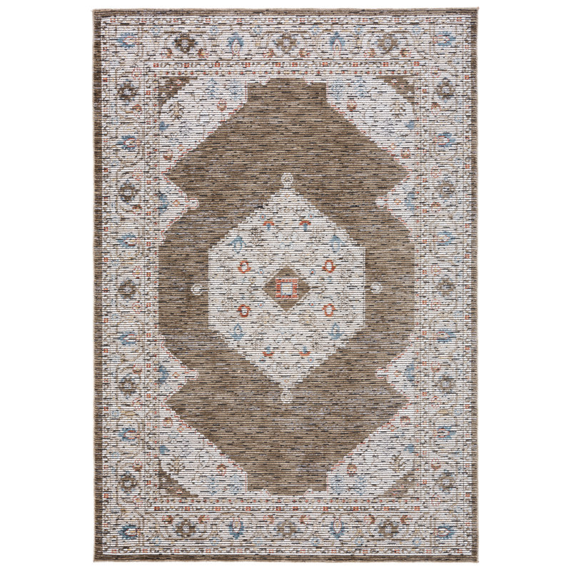 Sierra Ivory and Olive Green Hand-knotted Wool Rug 4' x 6'