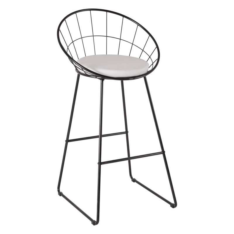 Delwood Upholstered Counter Stool with Metal Frame