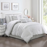 7-Piece Modern Brushed Microfiber Comforter Set - Soft, Luxurious, and Breathable Bedding for a Restful Night's Sleep - Hypoallergenic, Easy Care, and Feather-Like Softness