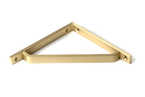 Barton Shelf Bracket, 15cm H x 5.9cm W x 1.5cm D, Satin Brass