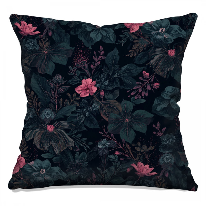 Coussins décoratifs Dark Floral Botanical, 18 x 18 pouces