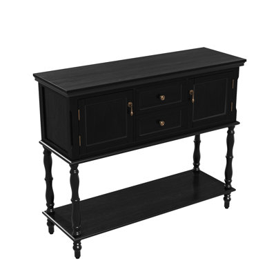 Farmhouse Wood Console Table with Drawers and Cabinet for Entry and Living Room