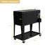 76L Stainless Steel Ice Chest Rolling Cooler Cart Outdoor Wicker Tub Trolley