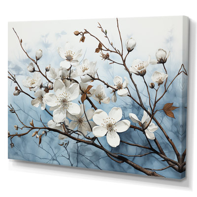 Harmonie V blanche sur cornouiller blanc sur toile