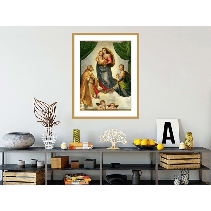 «The Sistine Madonna» par Raphael, impression giclée sur cadre, H 41,5 po x l 32,28 po