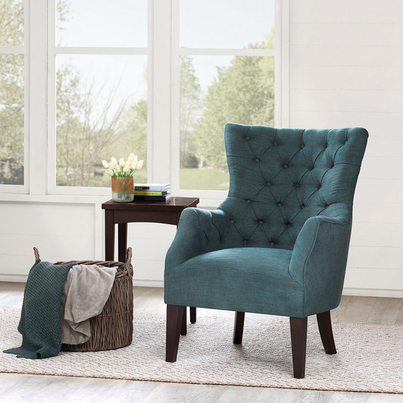 Chaise rembourrée avec fauteuil capitonné, Vert