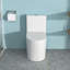 Toilette de salle de bain brute de 12 po, céramique blanche, double chasse 1,1 / 1,6, siège à fermeture douce Siphon Jet, carte de 800 g, céramique facile à entretenir, avec siège en PP pour hygiène et entretien