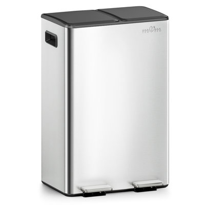mVm Dual Trash Can, 2x5.3Gal Kitchen Trash Can with ABS Lids(Gray)