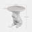 Unique Side Tables Bedroom - Accent Table? with Round Faux Marble Top Artistict Bulldog Statue Base NightStand Bedside Simple Table-2021270598