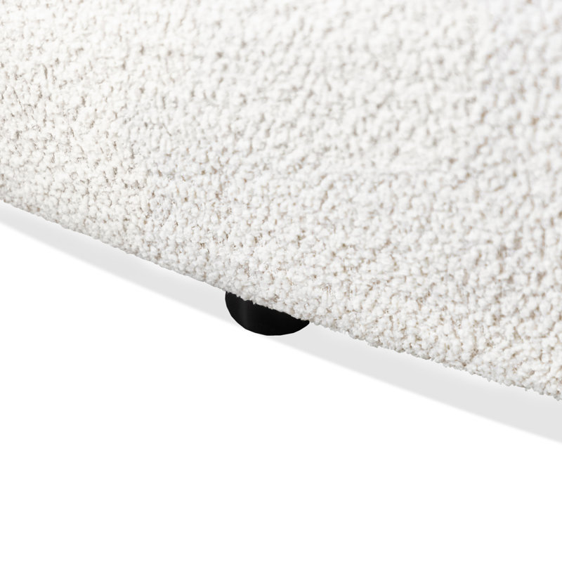Celal 82.5'' Tuxedo Arm Curved Sofa, Off-White 100% Polyester