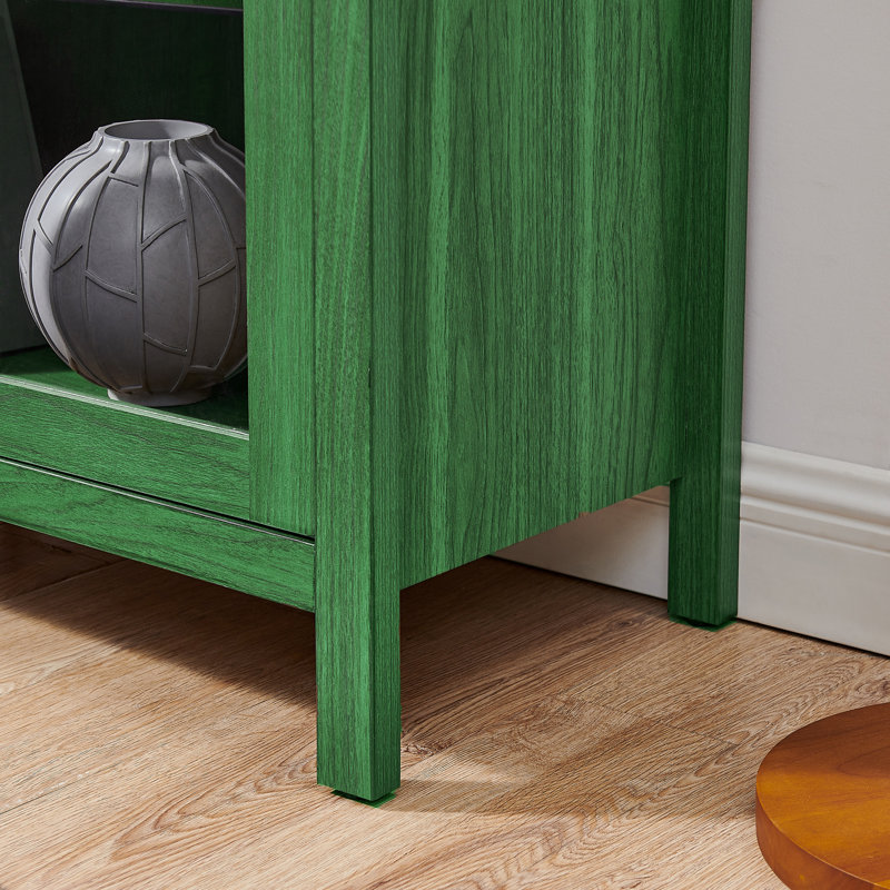 Bibliothèque avec portes en verre avec DEL, Vert clair