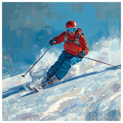 Skier In Action Canvas  Gallery Wrap in Many Sizes
