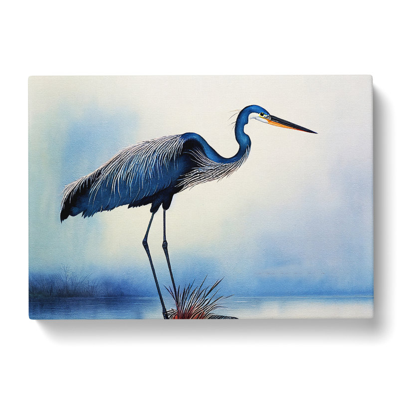 Heron Bird Watercolour Vol.2 - Wrapped Canvas, 35cm H x 50cm W x 3cm D