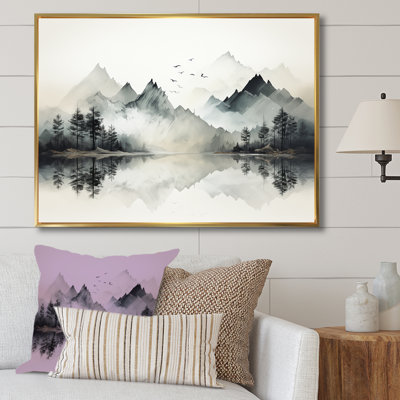 Aquarelle, rêve de lac et de forêt I