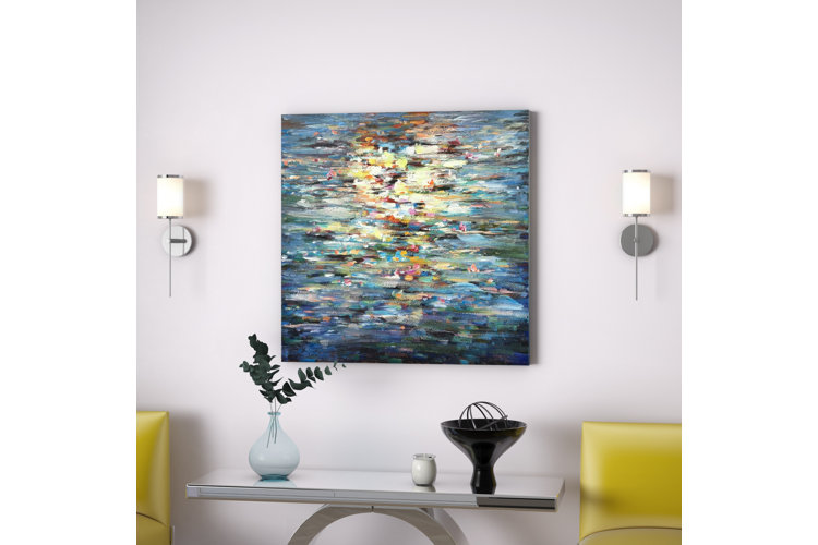 'Water Reflection' Oil Painting Print on Wrapped Canvas
