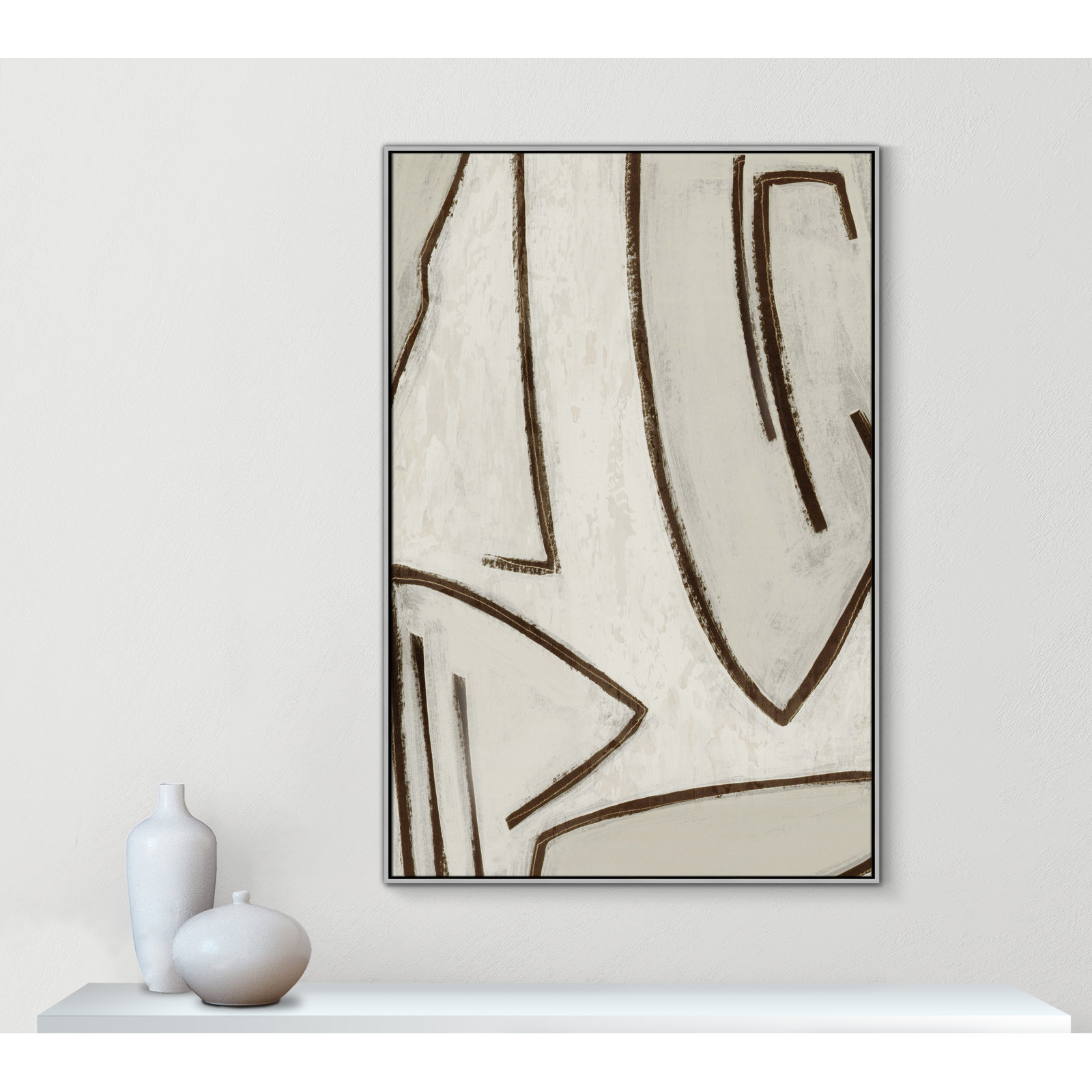 Line Work "Line Work II" Print, 41.5" W x 61.5" H, Silver