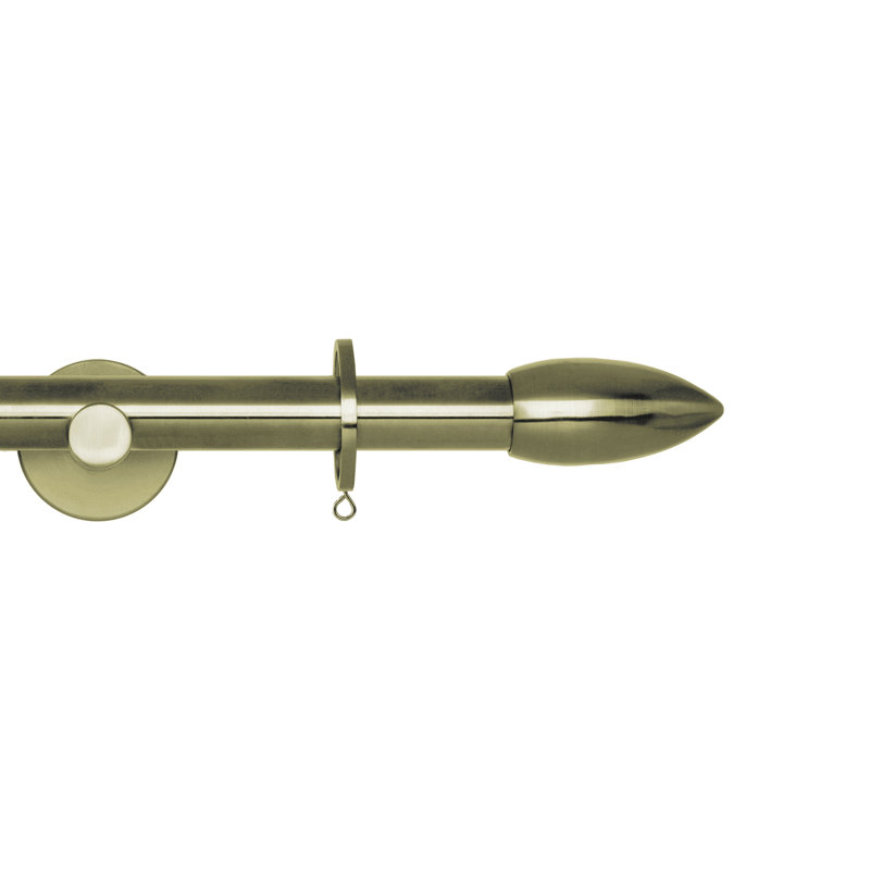1.9cm Single Curtain Pole, 300cm W, Black Nickel