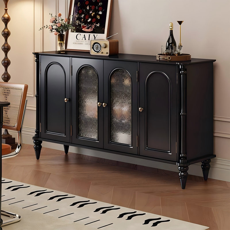 Buffet 59,06 po en bois rétro noir