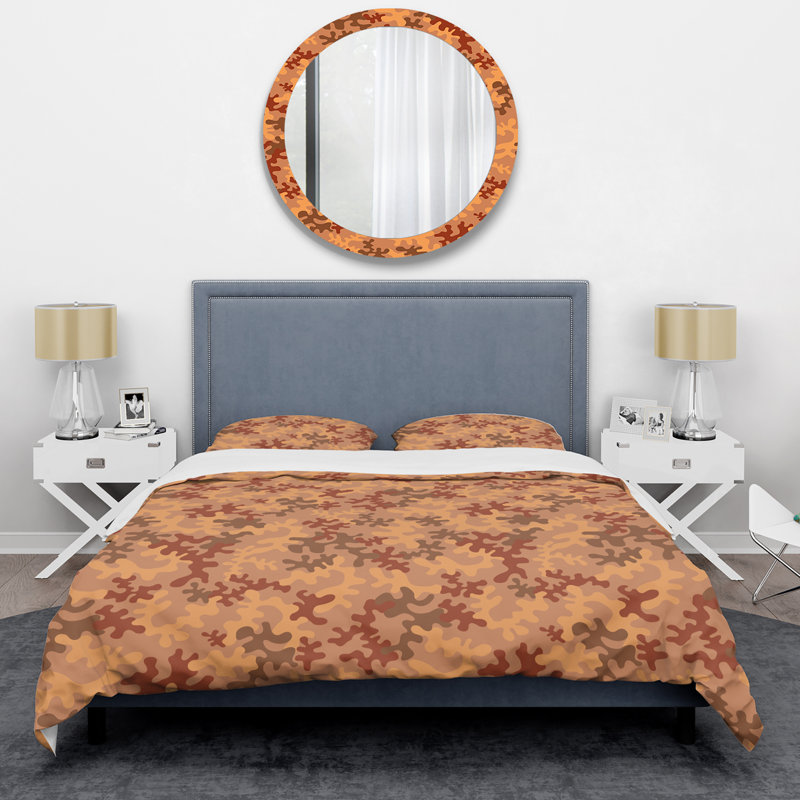 Ensemble de housse de couette en microfibre rouge / brun / jaune 3 pièces