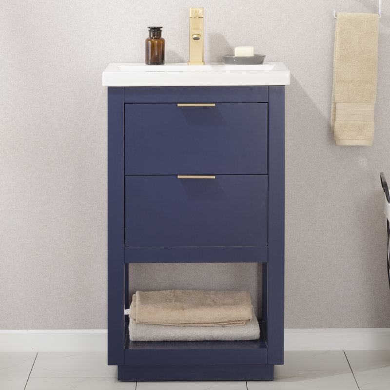 Ensemble de meuble-lavabo simple 24 po Eanes, Bleu