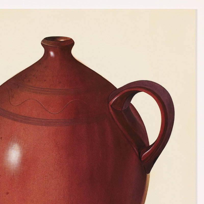 Economy Redware Jug by Edward White, 40"H x 33"W