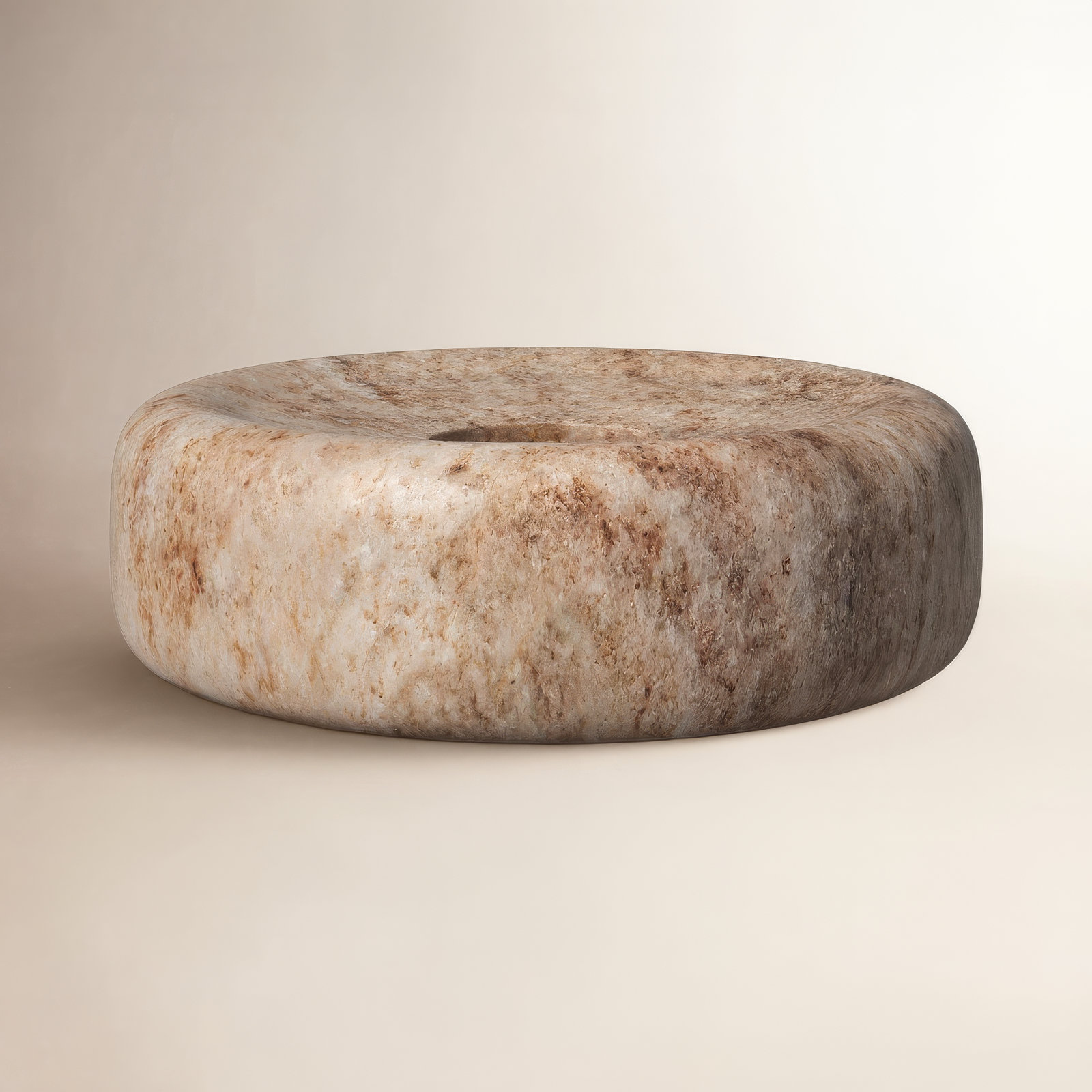 Tellis Marble Tealight Holder, 2.5" H x 7" W x 7" D