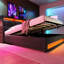 Lit double avec rangement hydraulique, lumières de rangement gris, à DEL et de repos confortables, atmosphère relaxante dans la chambre à coucher-1728563374-1728563372