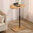 Bamboo C-Shaped Couch Tray Table | Height Adjustable Oval Side Table with Slots, for Sofa, Bed and Chairs in Living Room and Bedroom